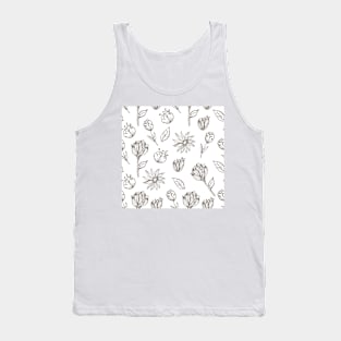 Hand drawn delicate decorative vintage seamless pattern with blossom flowers Tank Top